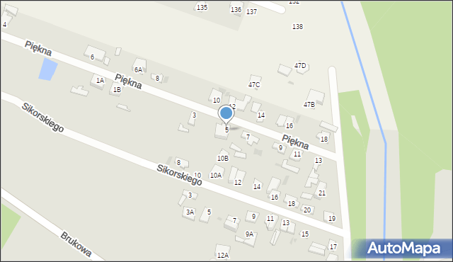 Sochaczew, Piękna, 5, mapa Sochaczew