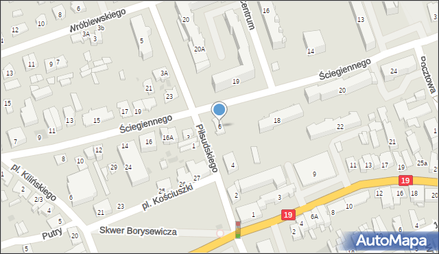 Sokółka, Piłsudskiego Józefa, marsz., 6, mapa Sokółka