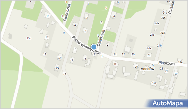 Sokolniki-Las, Piaski Wróblewskie, 3, mapa Sokolniki-Las