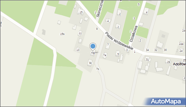 Sokolniki-Las, Piaski Wróblewskie, 9b, mapa Sokolniki-Las