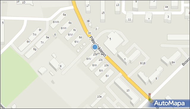 Sokołów Podlaski, Piłsudskiego Józefa, marsz., 10d, mapa Sokołów Podlaski