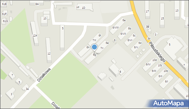 Sokołów Podlaski, Piłsudskiego Józefa, marsz., 6g, mapa Sokołów Podlaski