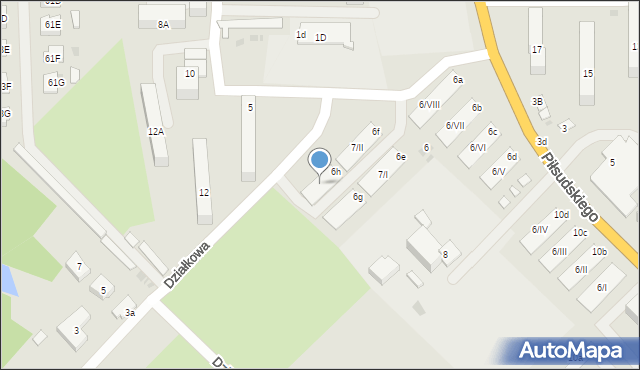 Sokołów Podlaski, Piłsudskiego Józefa, marsz., 7/IV, mapa Sokołów Podlaski