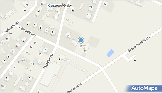 Sokoły, Piłsudskiego Józefa, marsz., 13, mapa Sokoły