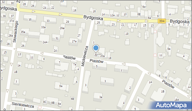 Solec Kujawski, Piastów, 22, mapa Solec Kujawski