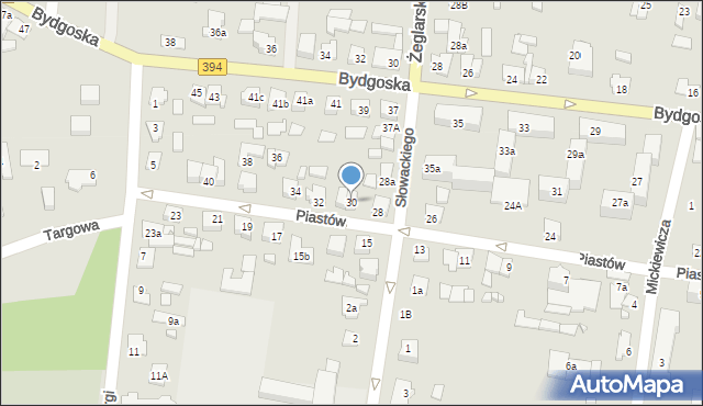 Solec Kujawski, Piastów, 30, mapa Solec Kujawski