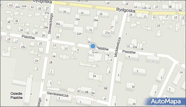 Solec Kujawski, Piastów, 7, mapa Solec Kujawski