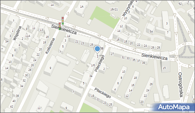 Sosnowiec, Pileckiego Witolda, rtm., 1, mapa Sosnowca