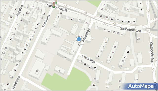 Sosnowiec, Pileckiego Witolda, rtm., 3a, mapa Sosnowca