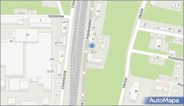 Sosnowiec, Piotrkowska, 5, mapa Sosnowca