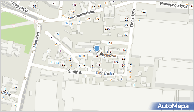 Sosnowiec, Piaskowa, 4, mapa Sosnowca