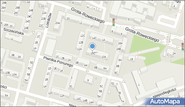 Sosnowiec, Piwnika-Ponurego Jana, mjr., 10C, mapa Sosnowca