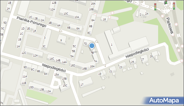 Sosnowiec, Piwnika-Ponurego Jana, mjr., 7B, mapa Sosnowca