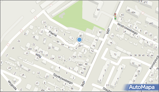 Sosnowiec, Piwna, 4A, mapa Sosnowca