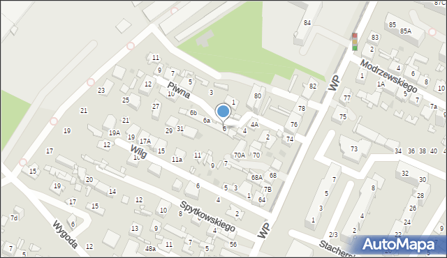 Sosnowiec, Piwna, 6, mapa Sosnowca