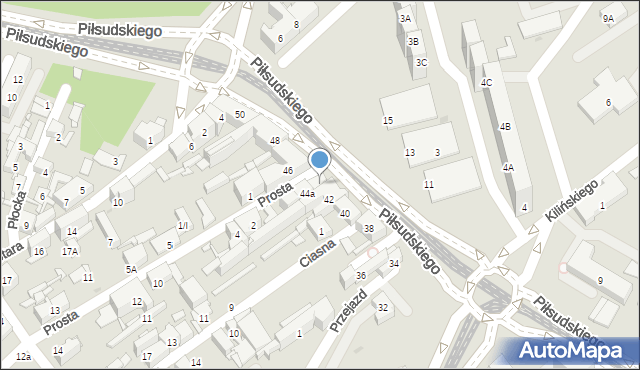 Sosnowiec, Piłsudskiego Józefa, marsz., 44, mapa Sosnowca