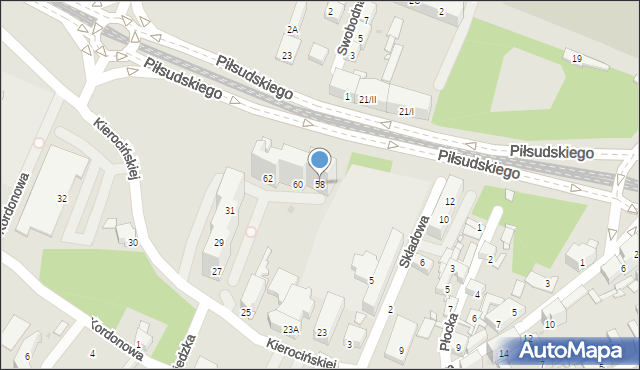 Sosnowiec, Piłsudskiego Józefa, marsz., 58, mapa Sosnowca