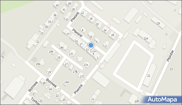 Sosnowiec, Piwonii, 7, mapa Sosnowca