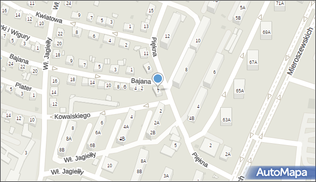 Sosnowiec, Piękna, 7, mapa Sosnowca