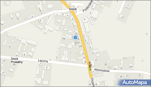 Srock, Piotrkowska, 10, mapa Srock