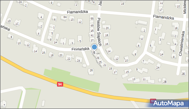 Środa Śląska, Piastów Śląskich, 33, mapa Środa Śląska