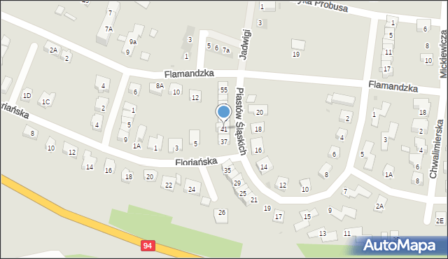 Środa Śląska, Piastów Śląskich, 41, mapa Środa Śląska