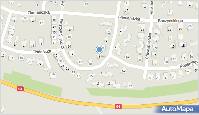 Środa Śląska, Piastów Śląskich, 8, mapa Środa Śląska