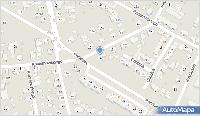 Środa Wielkopolska, Piłsudskiego Józefa, marsz., 14, mapa Środa Wielkopolska