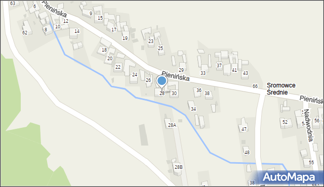 Sromowce Niżne, Pienińska, 28, mapa Sromowce Niżne