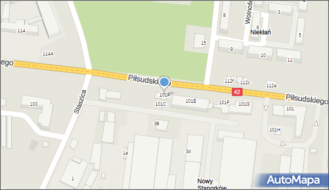 Stąporków, Piłsudskiego Józefa, marsz., 101A, mapa Stąporków