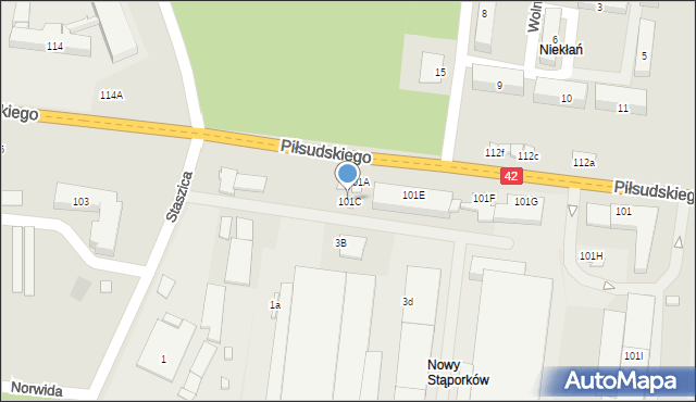 Stąporków, Piłsudskiego Józefa, marsz., 101C, mapa Stąporków