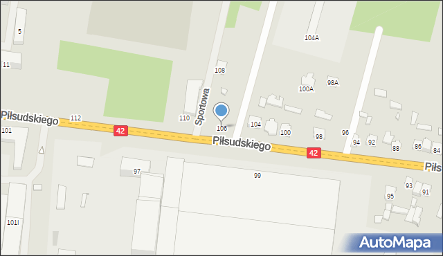 Stąporków, Piłsudskiego Józefa, marsz., 106, mapa Stąporków