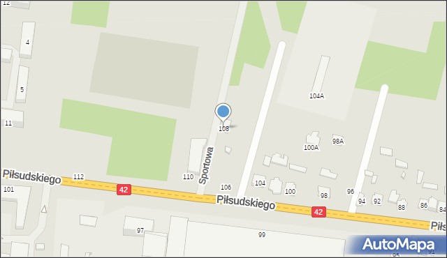 Stąporków, Piłsudskiego Józefa, marsz., 108, mapa Stąporków