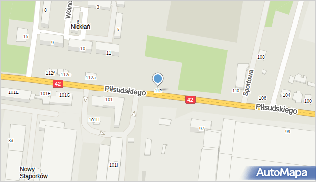 Stąporków, Piłsudskiego Józefa, marsz., 112, mapa Stąporków