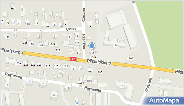 Stąporków, Piłsudskiego Józefa, marsz., 116, mapa Stąporków