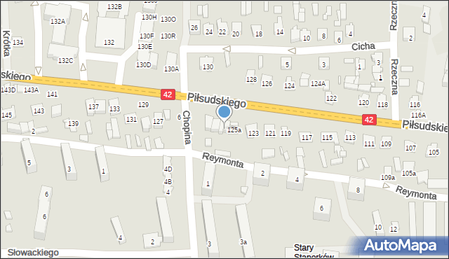 Stąporków, Piłsudskiego Józefa, marsz., 125b, mapa Stąporków