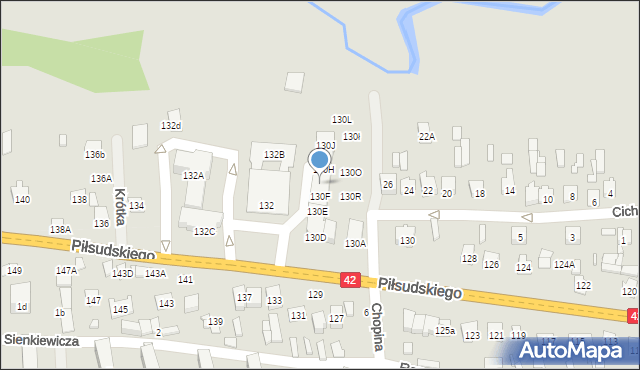 Stąporków, Piłsudskiego Józefa, marsz., 130G, mapa Stąporków