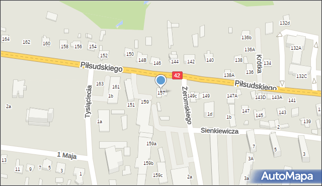 Stąporków, Piłsudskiego Józefa, marsz., 157, mapa Stąporków