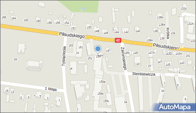 Stąporków, Piłsudskiego Józefa, marsz., 159, mapa Stąporków
