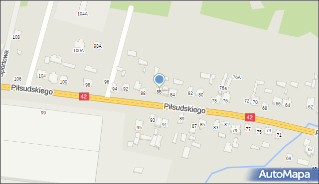 Stąporków, Piłsudskiego Józefa, marsz., 86, mapa Stąporków