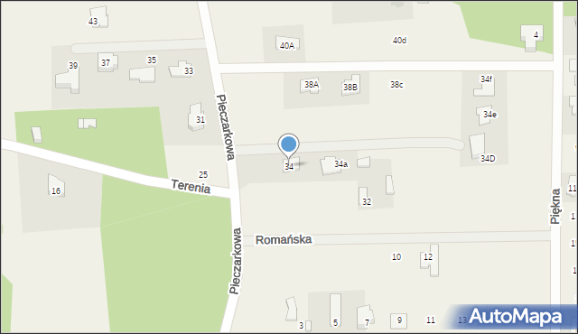 Stara Wieś, Pieczarkowa, 34, mapa Stara Wieś