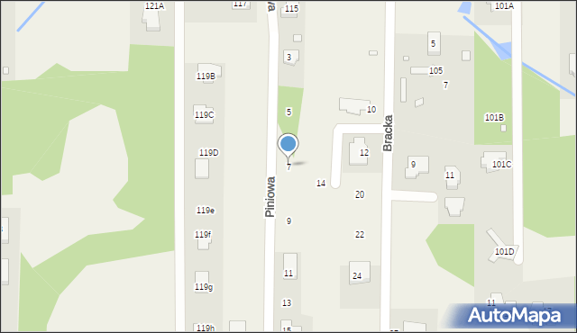 Stara Wieś, Piniowa, 7, mapa Stara Wieś