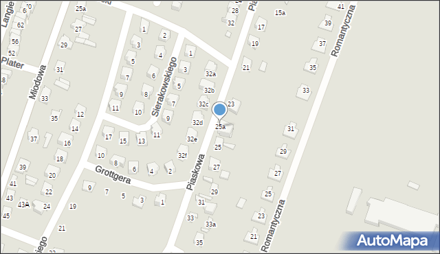 Starachowice, Piaskowa, 25a, mapa Starachowic