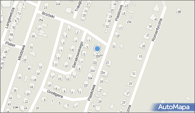 Starachowice, Piaskowa, 32b, mapa Starachowic