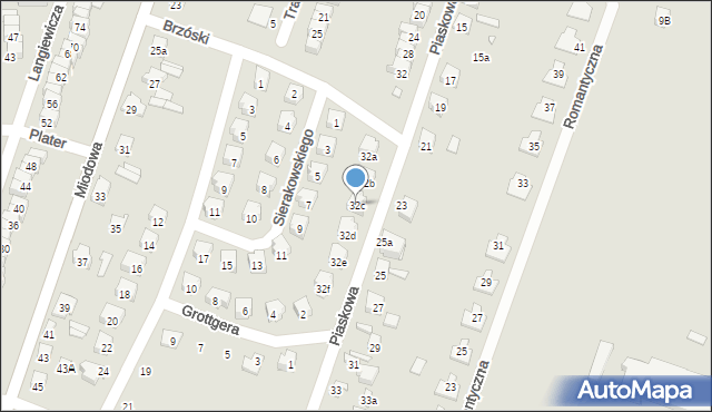 Starachowice, Piaskowa, 32c, mapa Starachowic