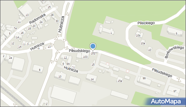 Starachowice, Piłsudskiego Józefa, marsz., 101, mapa Starachowic