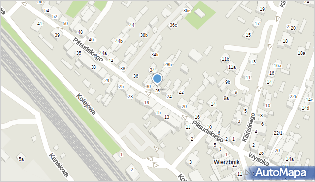 Starachowice, Piłsudskiego Józefa, marsz., 26, mapa Starachowic