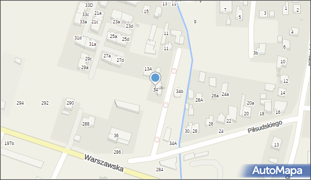 Stare Babice, Piłsudskiego Józefa, marsz., 34, mapa Stare Babice