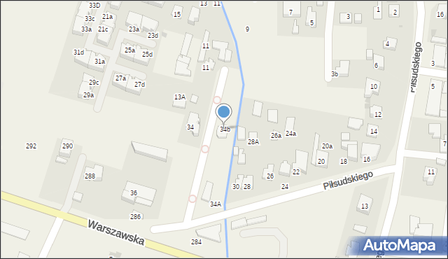 Stare Babice, Piłsudskiego Józefa, marsz., 34b, mapa Stare Babice