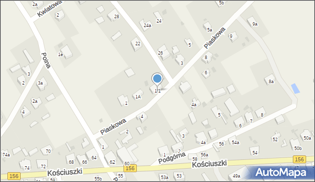 Stare Kurowo, Piaskowa, 1/1, mapa Stare Kurowo